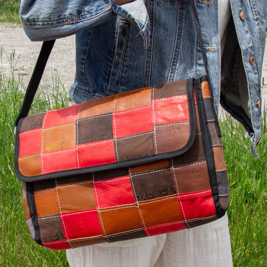 Leather Reclaimed Label Butler Bag