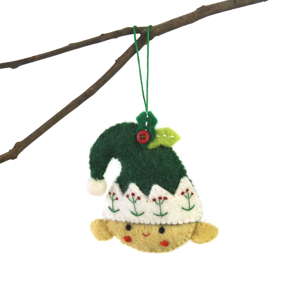 Hand Felted Christmas Ornament: Elf - Global Groove (H)