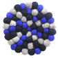 Hand Crafted Felt Ball Trivets from Nepal: Round, Dark Blues - Global Groove (T)