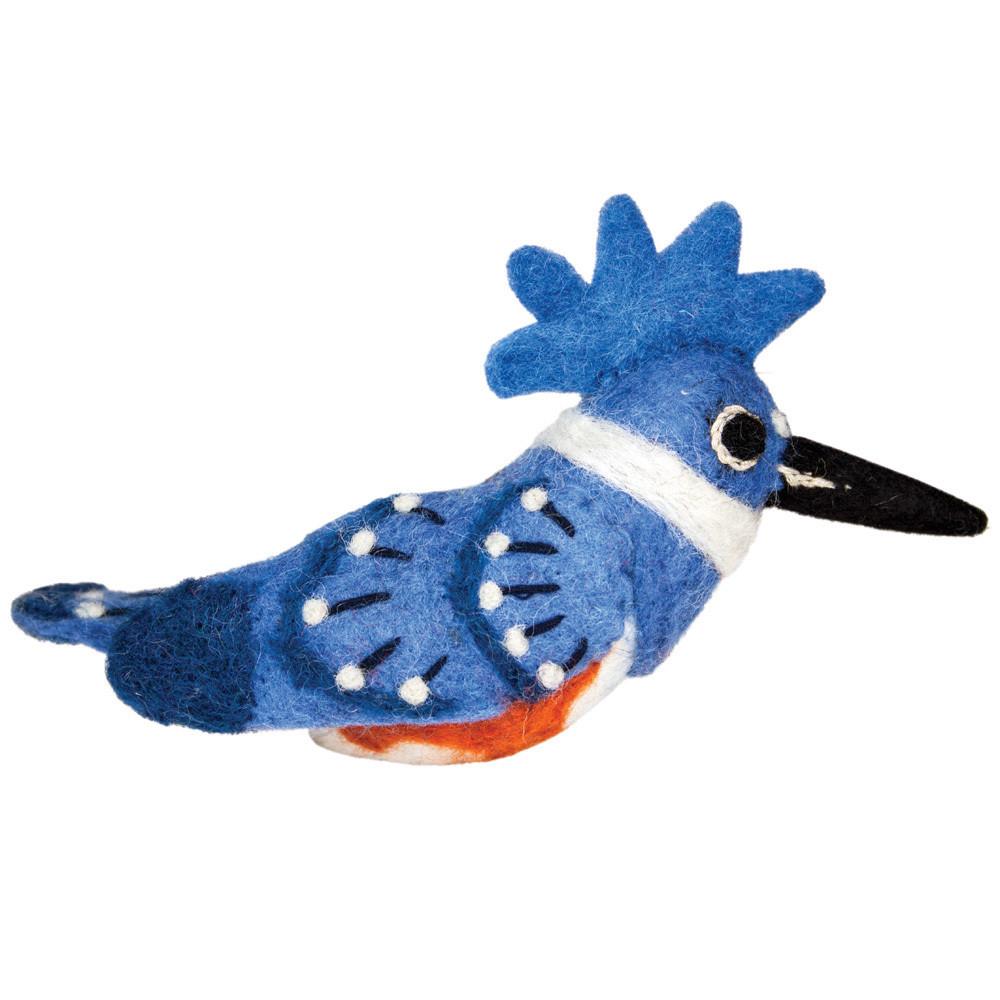 Wild Woolies Felt Bird Garden Ornament - Belted Kingfisher - Wild Woolies (G)