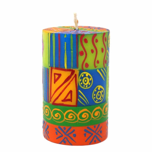 Single Boxed Hand-Painted Pillar Candle - Shahida Design - Nobunto