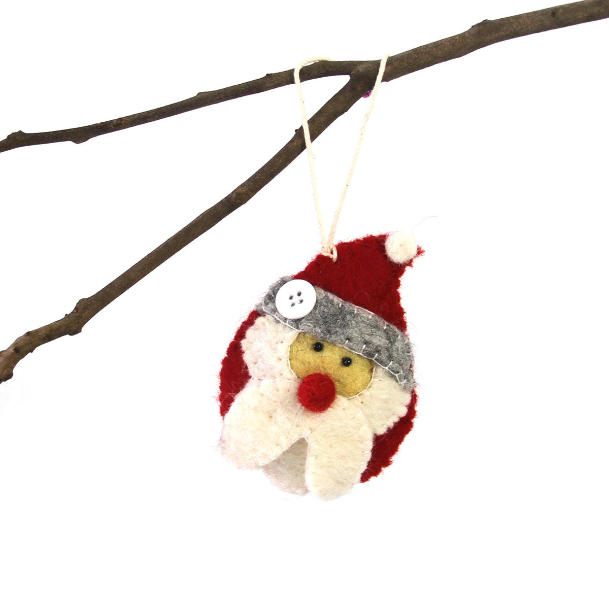 Hand Felted Christmas Ornament: Santa - Global Groove (H)