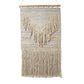 Handwoven Boho Wall Hanging, Blue Grey with Cream Fringe