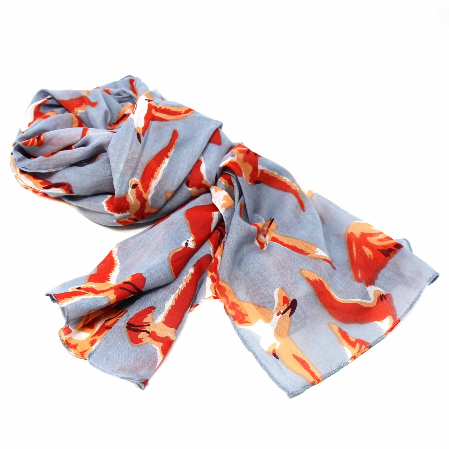 Hand-printed Cotton Scarf, Birds Design