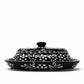 Encantada Handmade Pottery Butter Dish, Black & White