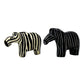 Zebra Soapstone Sculptures, Set of 2