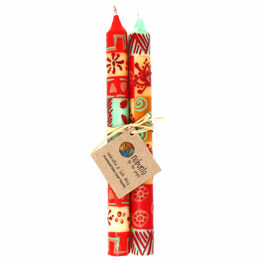 Hand Painted Candles in Owoduni Design (pair of tapers) - Nobunto