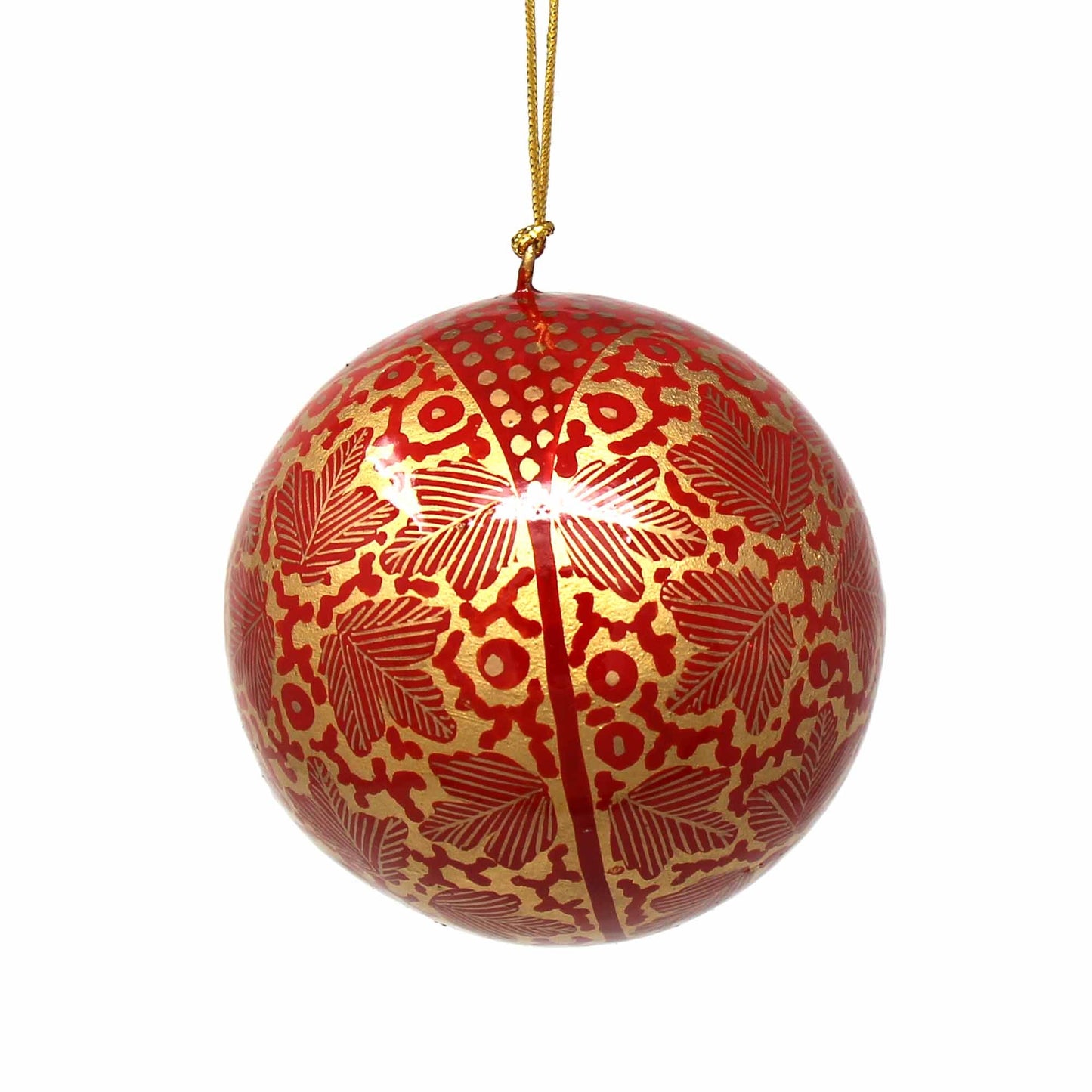 Handpainted Ornaments, Gold Chinar Leaves - Pack of 3