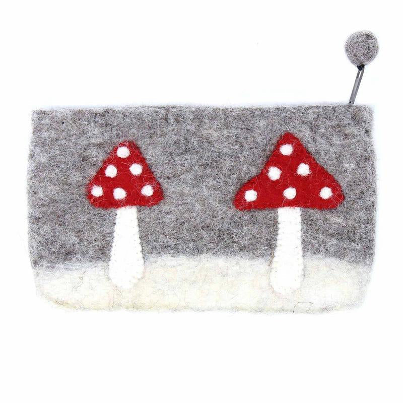 Handmade Felt Mushroom Clutch - Global Groove (P)