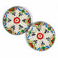 Dinner Plates 11.8in - Dots and Flowers, Set of Two - Encantada