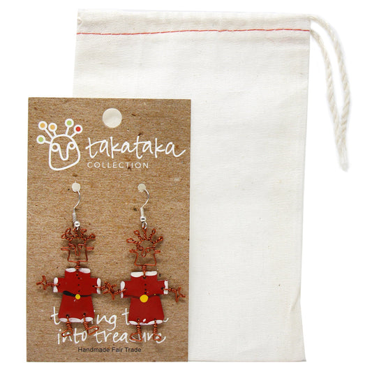 Dancing Girl Santa Earrings - Creative Alternatives