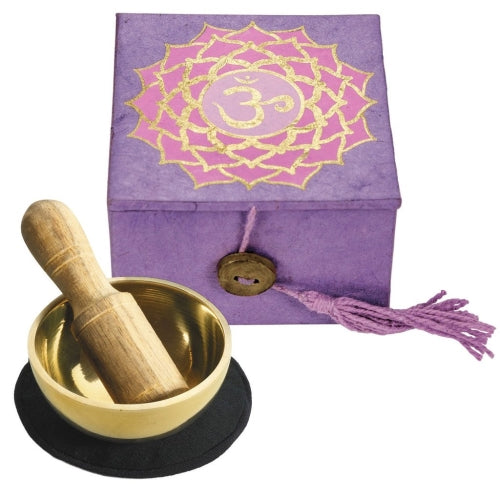 Mini Meditation Bowl Box: 2" Crown Chakra - DZI (Meditation)