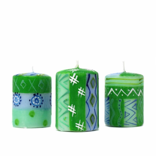 Set of Three Boxed Hand-Painted Candles Farih Design - Nobunto