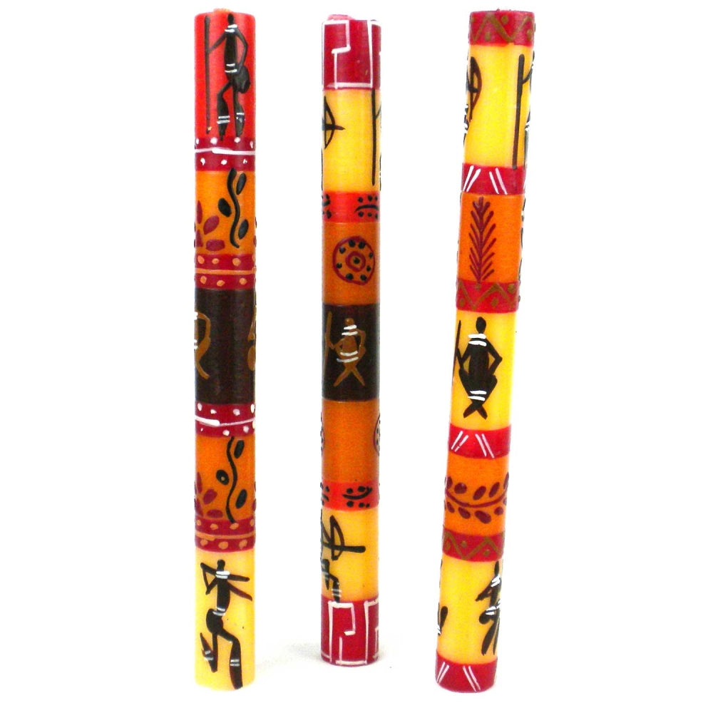 Set of Three Boxed Tall Hand-Painted Candles - Damisi Design - Nobunto