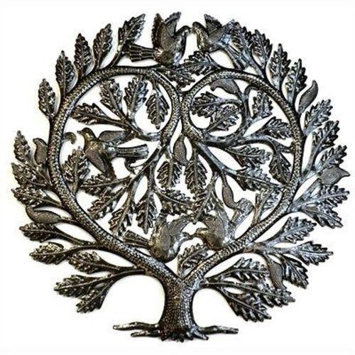 Steel Drum Art -  Lovers Heart 24 inch Tree of Life - Croix des Bouquets