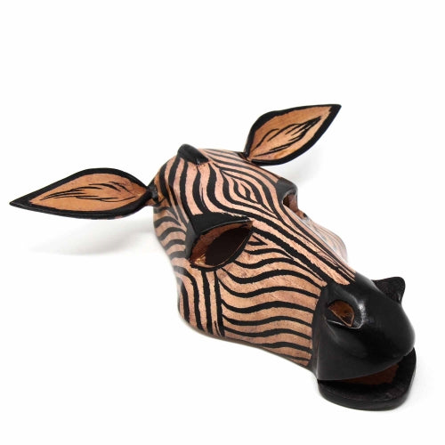 Wood Zebra Mask Wall Hanging