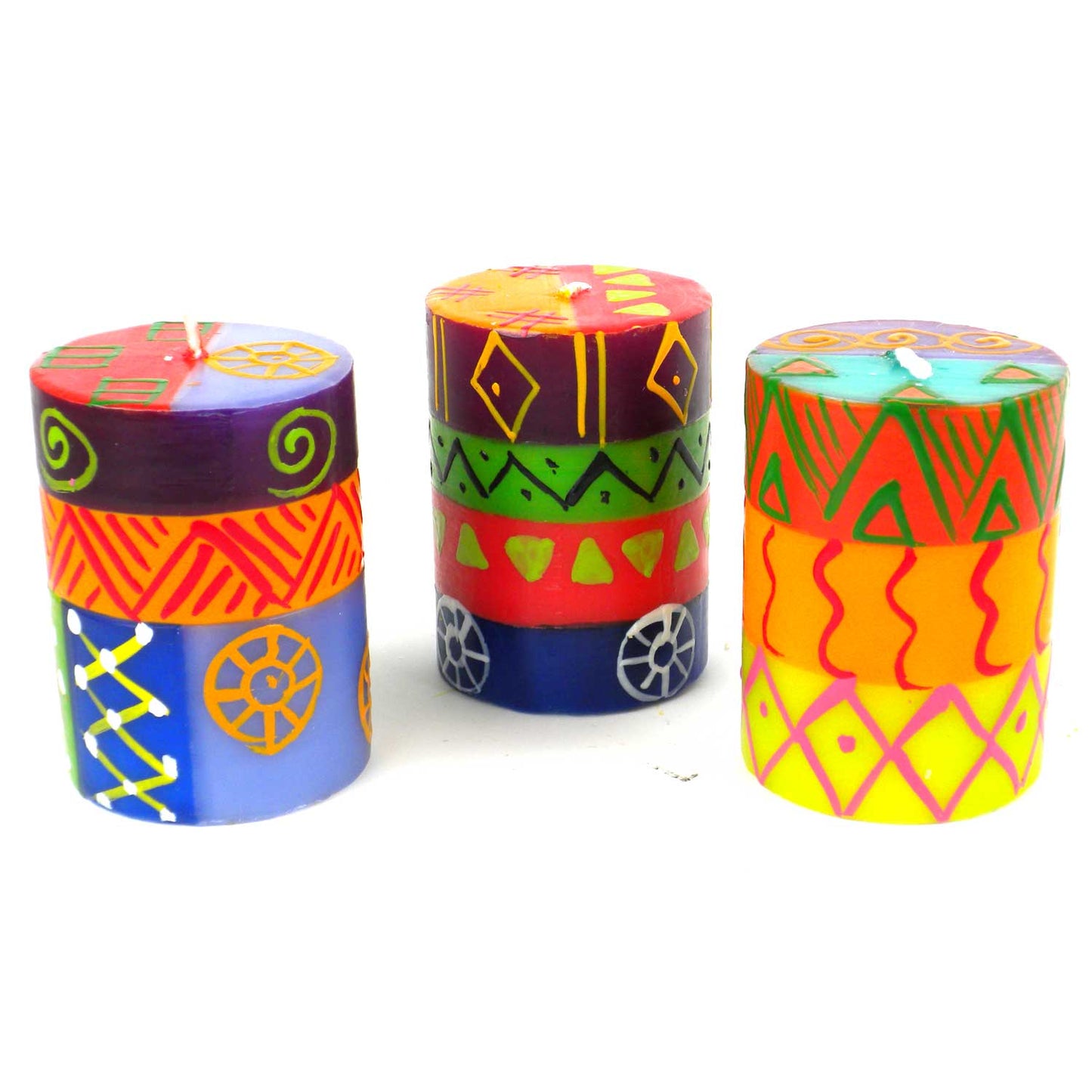 Hand Painted Candles - Three in Box - Shahida Design