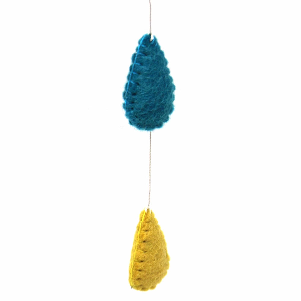 Rainbow Raindrops Felt Mobile Hanging Room Decor