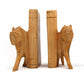 Carved Wood Lion Book Ends, Set of 2