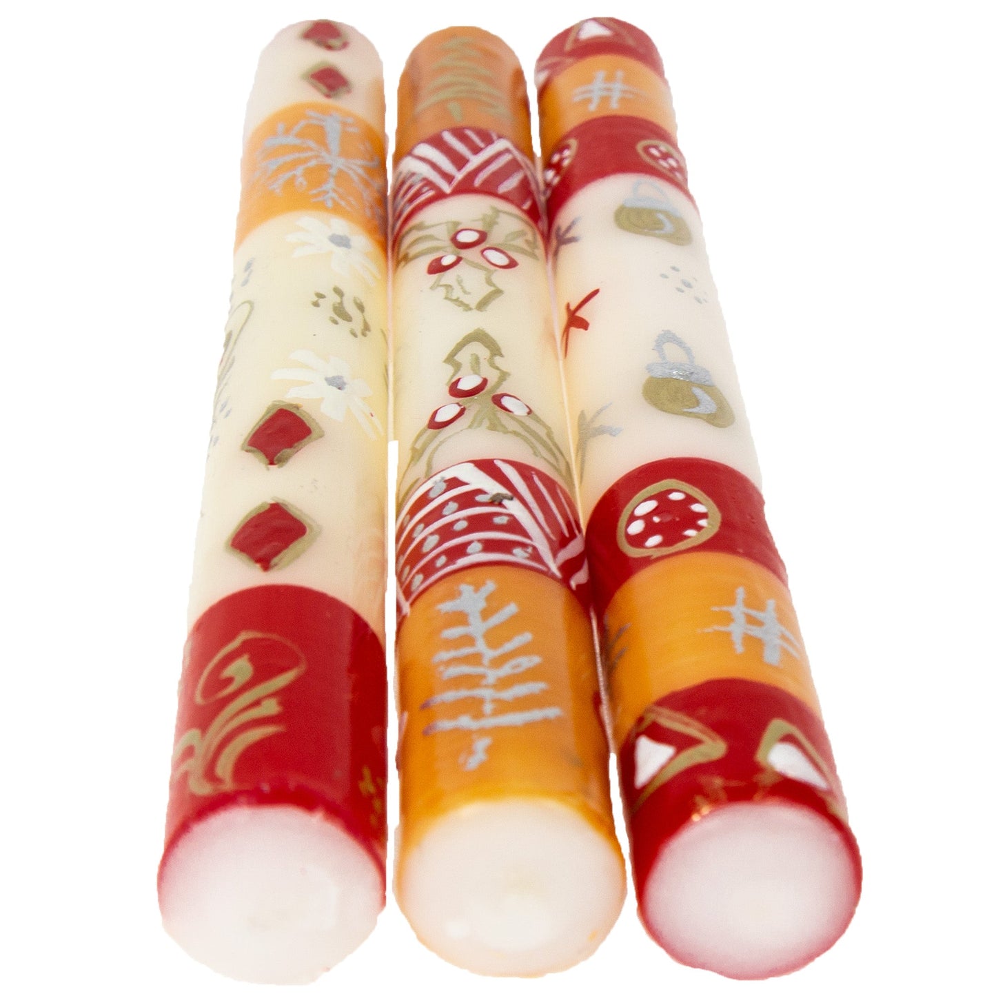 Tall Hand Painted Candles - Three in Box - Kimeta Design - Nobunto