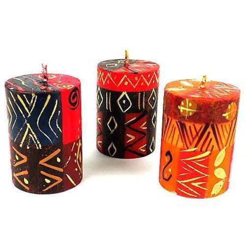 Set of Three Boxed Hand-Painted Candles - Bongazi Design - Nobunto