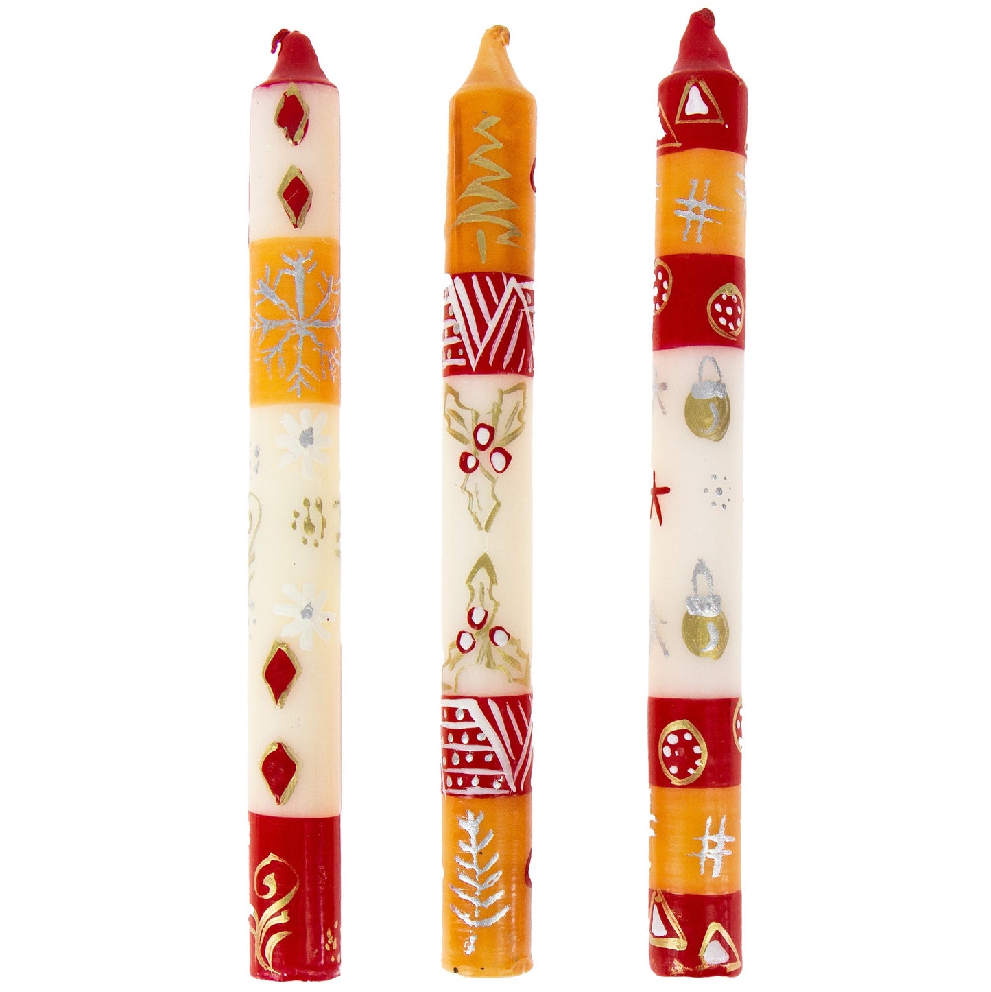 Tall Hand Painted Candles - Three in Box - Kimeta Design - Nobunto