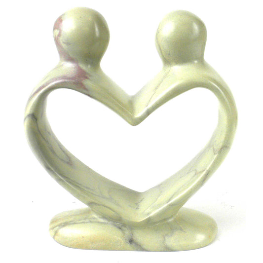 Soapstone Lovers Heart Natural - 6 Inch