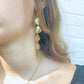 Geometric Tiered Brass Drop Earrings