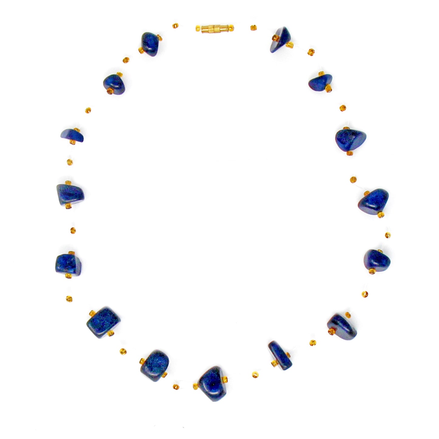 Floating Stone & Maasai Bead Necklace, Navy