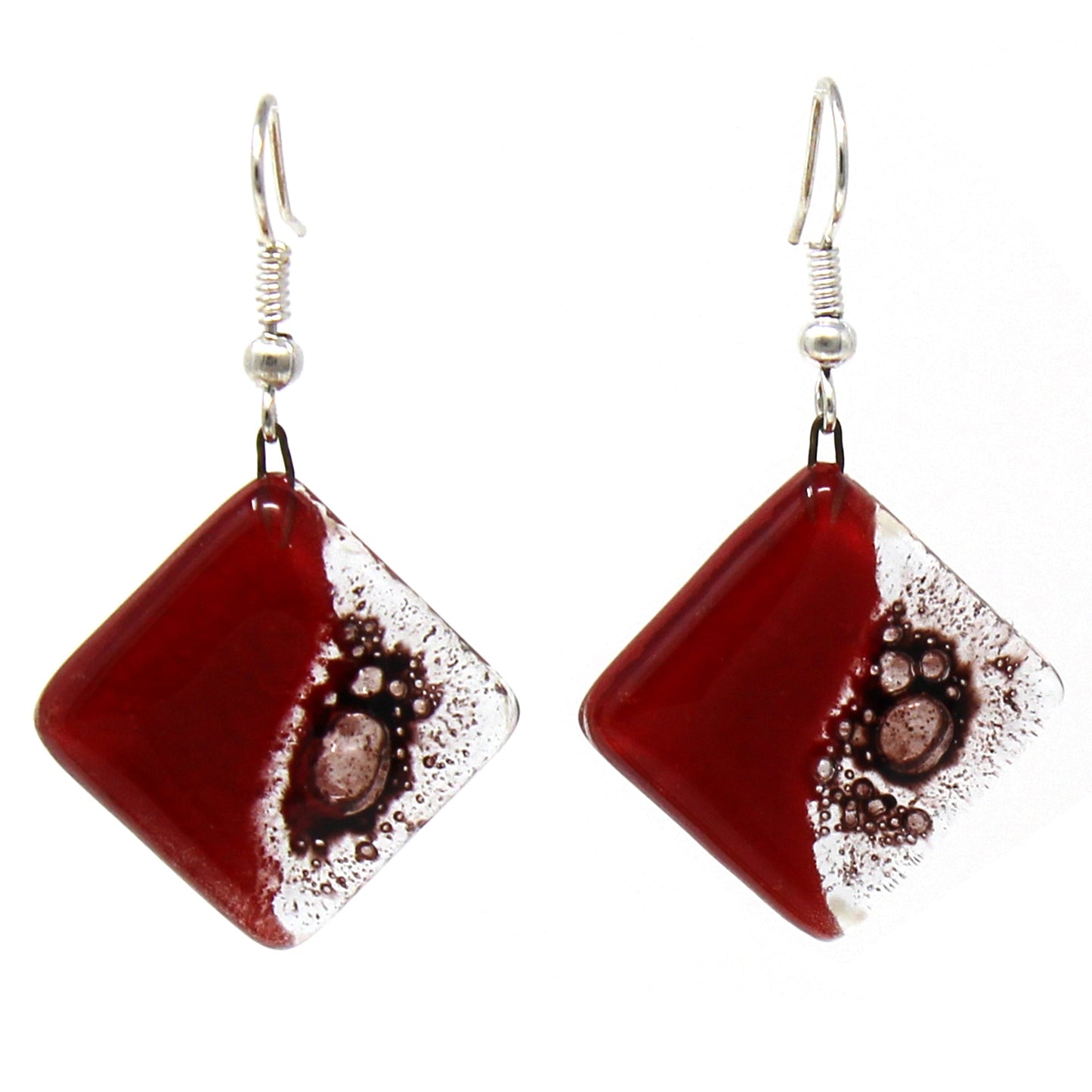 Rhombus Glass Earrings, Posh Plum  - Tili Glass