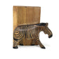 Carved Wood Zebra Book Ends, Set of 2