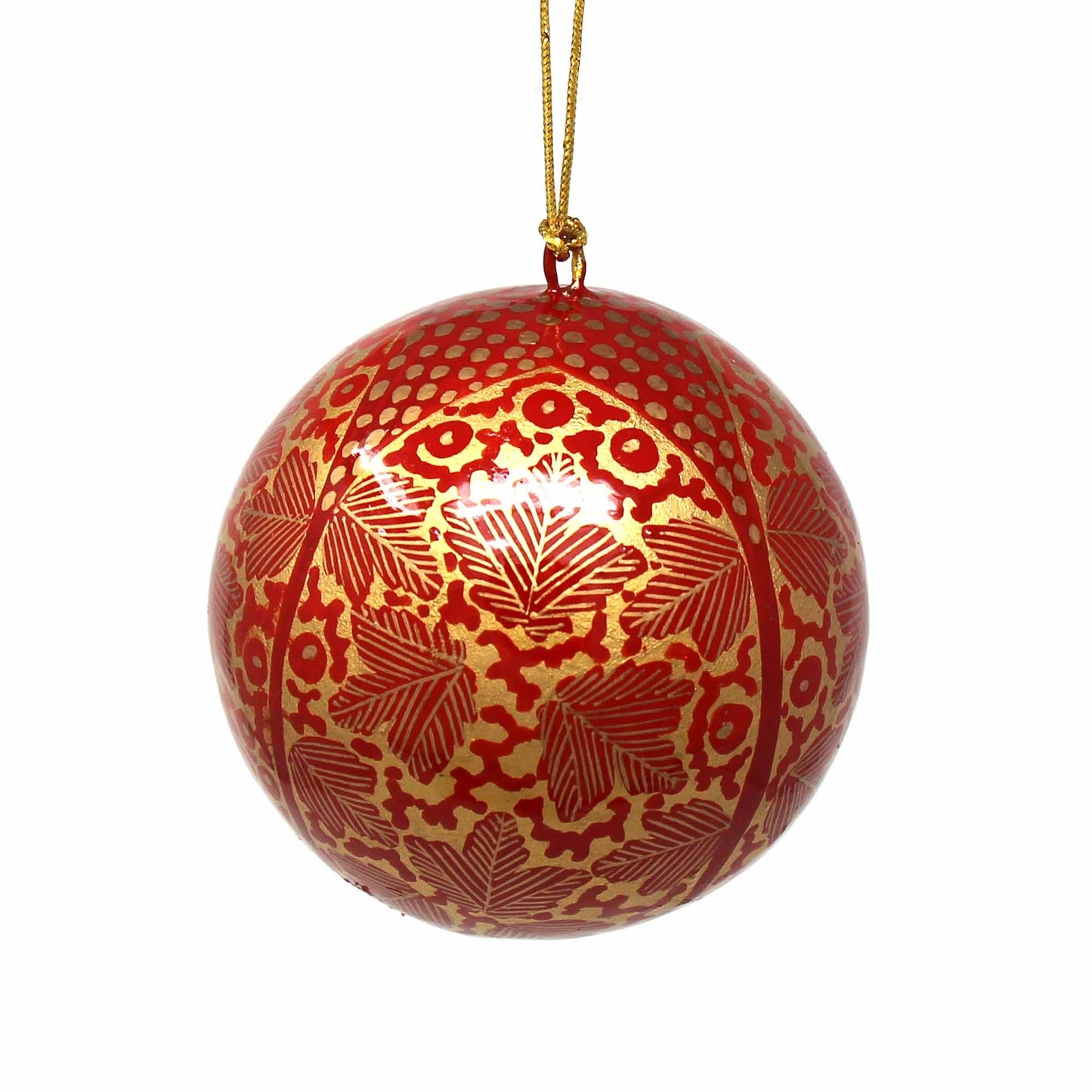 Handpainted Ornaments, Gold Chinar Leaves - Pack of 3