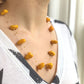 Floating Stone & Maasai Bead Necklace, Pumpkin Spice