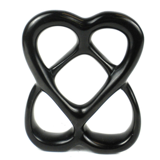 Double Heart 4 inch Black