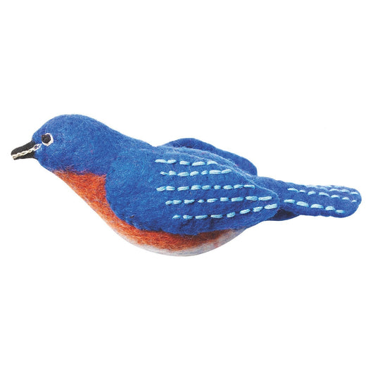 Felt Bird Garden Ornament -  Bluebird - Wild Woolies (G)