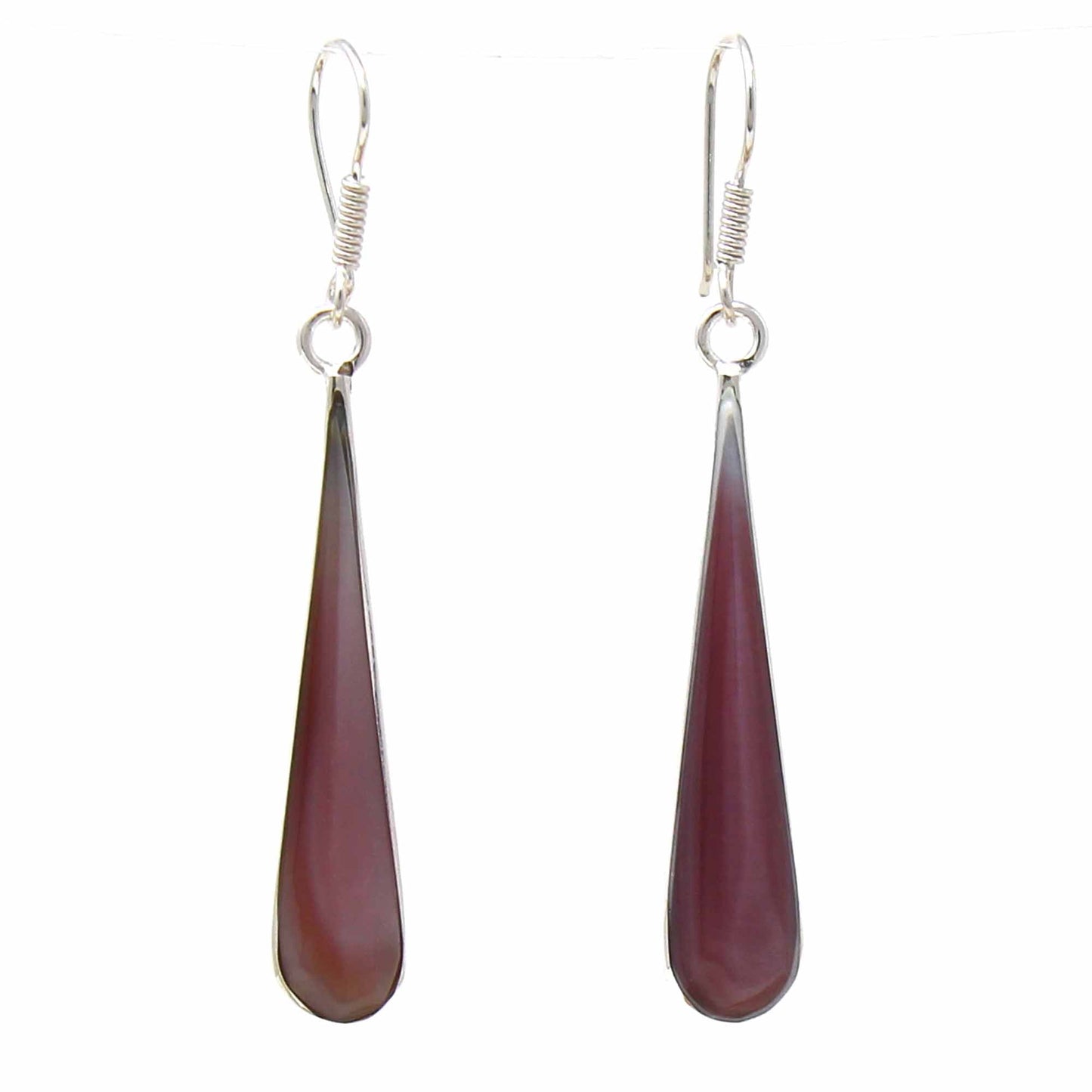 Pink Clam Shell Elongated Teardrop Earrings