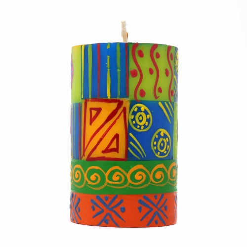 Single Boxed Hand-Painted Pillar Candle - Shahida Design - Nobunto