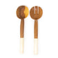 Olive Wood Salad Servers with White Bone