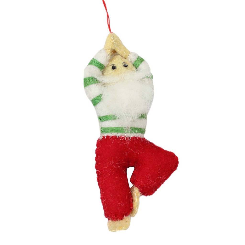 Yoga Santa Felt Ornament - Global Groove (H)