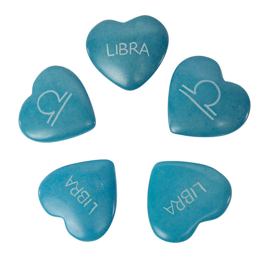 Zodiac Soapstone Hearts, Pack of 5: LIBRA