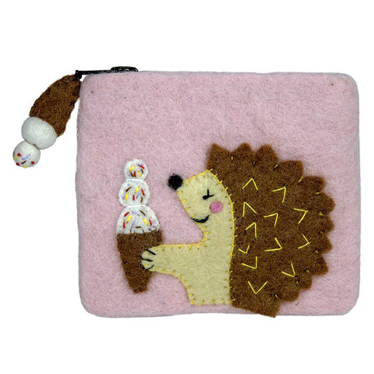 Felt Hungry Hedgehog Coinpurse - Wild Woolies (P)