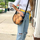 Jean Patch Round Shoulder Bag